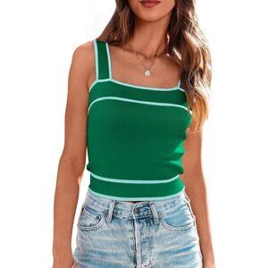 Women's Trendy Summer Square Neck Slim Fit Crop Tank Tops